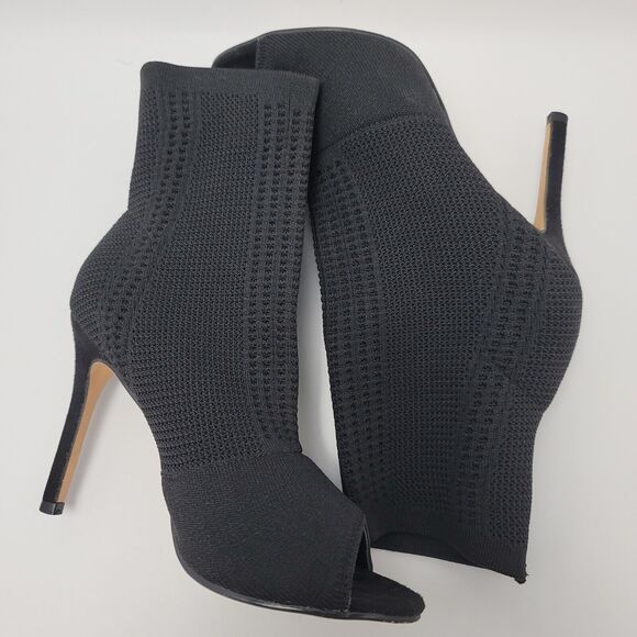 Catherine Malandrino Nitty Stretch Ankle Pull On Open Peep Toe Sock Heel Boot 9 - Picture 12 of 13